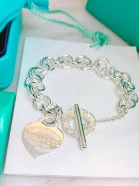 Tiffany & Co. Silver Heart Charm Bracelet